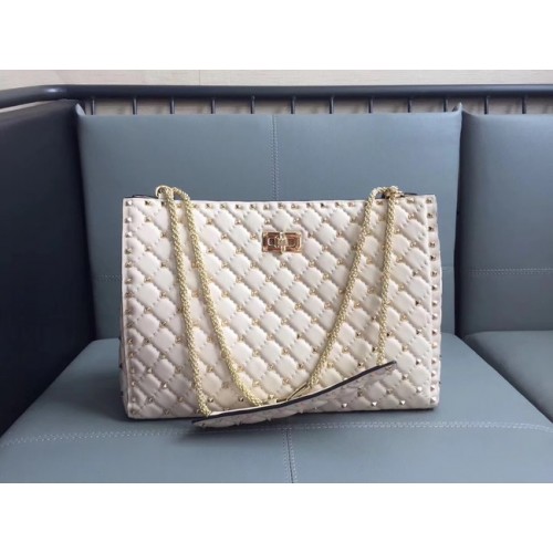 Valentino Starry Series Einkaufstasche Original Schafsleder 0346 Off-White