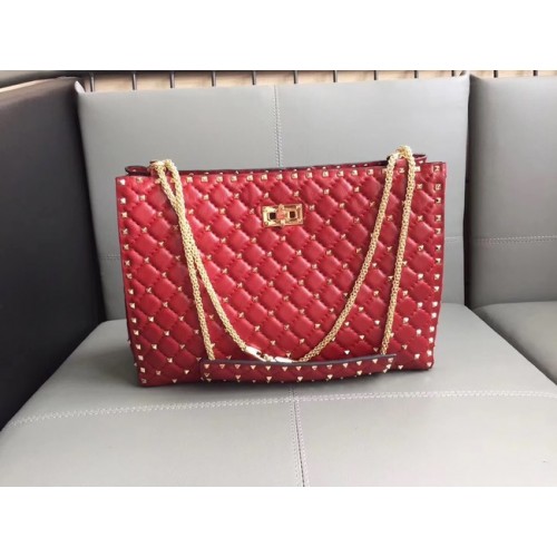 Valentino Starry Series Einkaufstasche Original Schafsleder 0346 rot