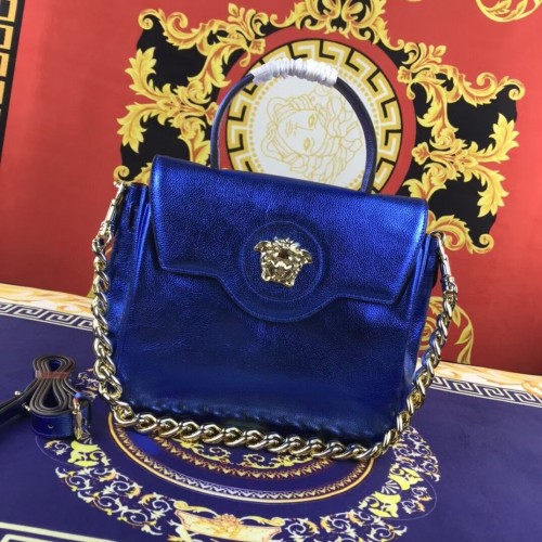 Versace Original mittelgroße Kalbsledertasche FS1041 blau