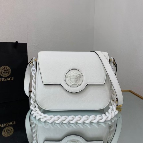 Versace Original mittelgroße Kalbsledertasche FS1067 weiß