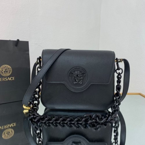 Versace Original mittelgroße Kalbsledertasche FS1067A schwarz