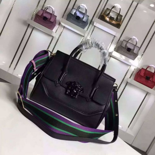 Versace Palazzo Empire Original Leder Umhängetasche V1911 Schwarz