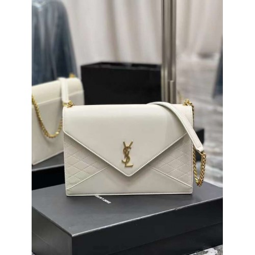 YSL TASCHE GABY CHAIN AUS VINTAGE-LAMMLEDER 668864 weiß