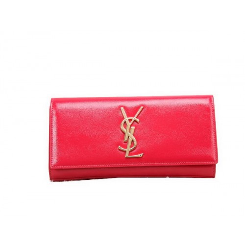 YSL Classic Monogram Clutch Bag Lackleder Y8909 Rot