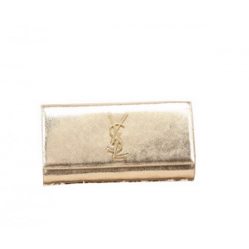 YSL Classic Monogram Clutch Bag Glattleder Y8909 Gold