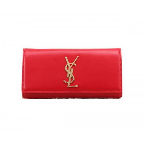 YSL Classic Monogram Clutch Bag Glattleder Y8909 Rot