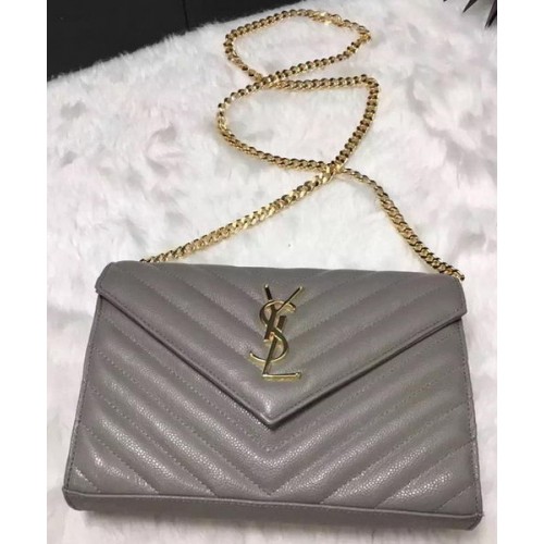 YSL Klassische Monogramm-Clutch Cannage-Muster YSL0223 Grau