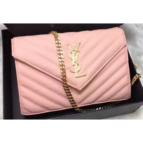 YSL Klassische Monogramm-Clutch Cannage-Muster YSL0223 Rosa