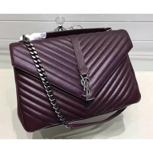 YSL Classic Monogramme Flap Bag Kalbsleder Y22370 Wein