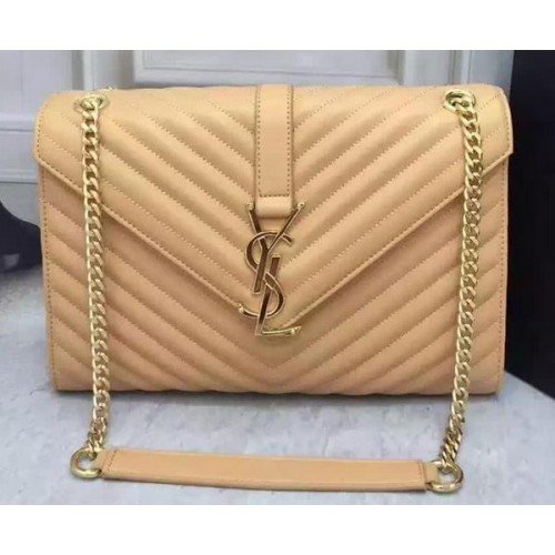 YSL Classic Monogramme Flap Bag Kalbsleder Y26588 Apricot