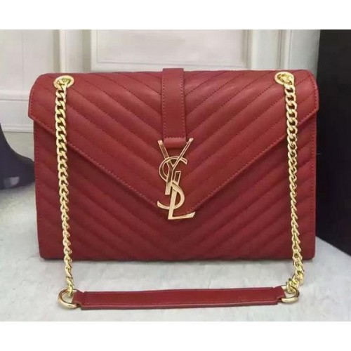 YSL Classic Monogramme Flap Bag Kalbsleder Y26588 Burgund