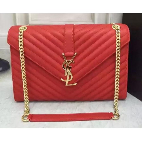 YSL Classic Monogramme Flap Bag Kalbsleder Y26588 Rot