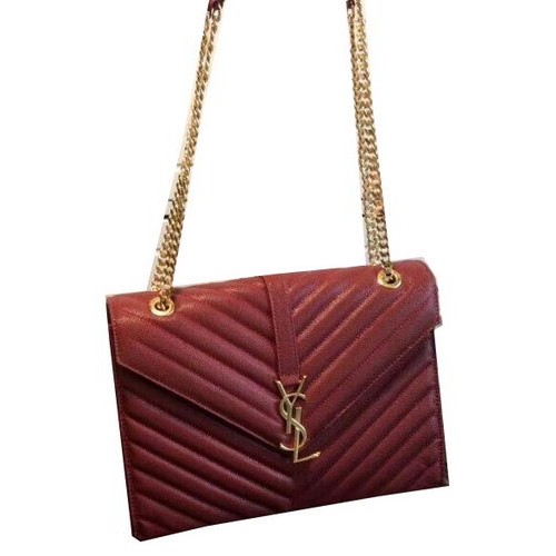 YSL Classic Monograme Flap Bag Cannage Muster 311224 Burgund