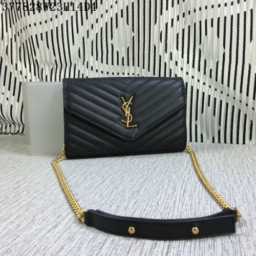 YSL Classic Monogram Flap Bag Cannage-Muster Y377828L Schwarz