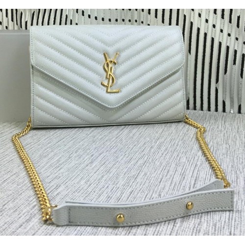 YSL Classic Monogram Flap Bag Cannage-Muster Y377828L OffWhite