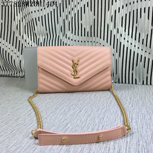 YSL Classic Monogram Flap Bag Cannage-Muster Y377828L Rosa