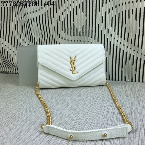 YSL Classic Monogram Flap Bag Cannage-Muster Y377828L Weiß
