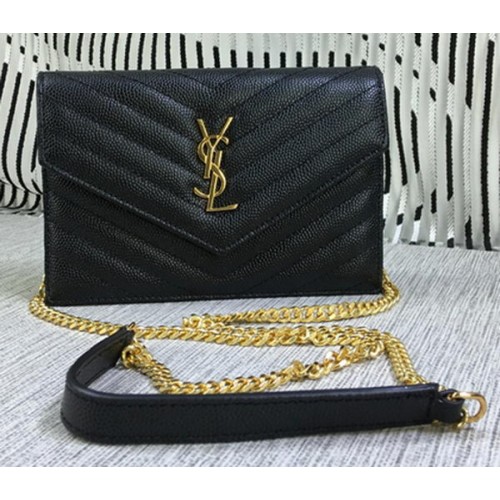 YSL Classic Monogram Flap Bag Cannage-Muster Y377828S Schwarz