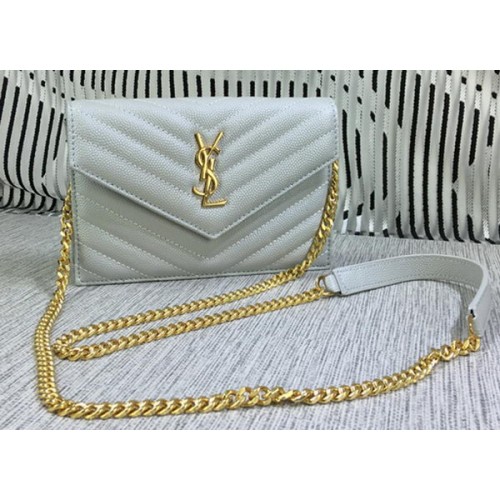 YSL Classic Monogram Flap Bag Cannage-Muster Y377828S OffWhite