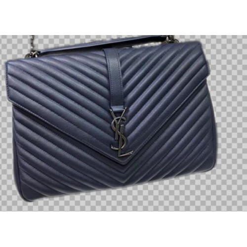 YSL Classic Monogram Original Leather Flap Bag Y392738 Blau