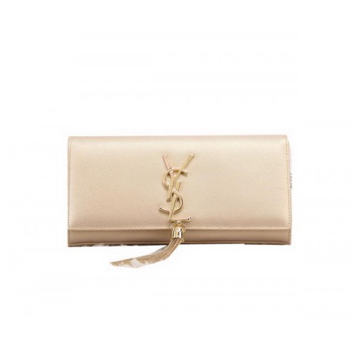 YSL Klassische Clutch aus Lackleder mit Monogramm und Quaste Y8908 Gold