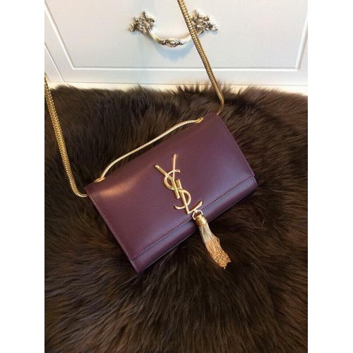 YSL Monogramm Umhängetasche Glattleder Y311218 Burgund