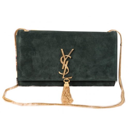YSL Monogramm Umhängetasche Wildleder Y311214 Grün