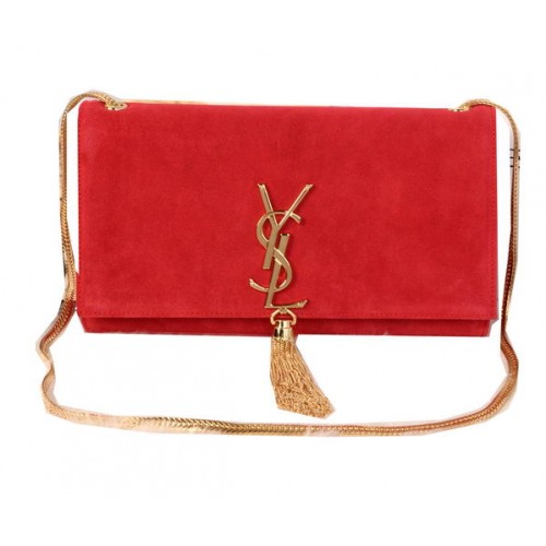 YSL Monogramm Umhängetasche Wildleder Y311214 Rot