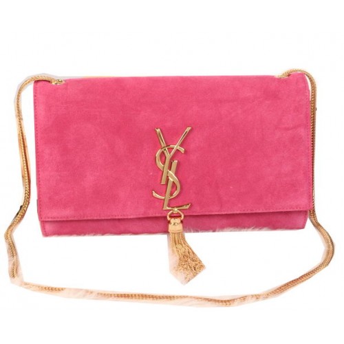 YSL Monogramm Umhängetasche Wildleder Y311214 Rosy