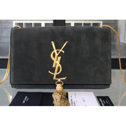 YSL Monogramm Umhängetaschen Wildleder 311218 Grau