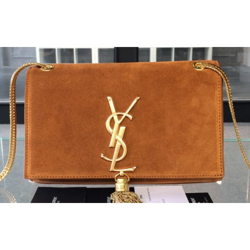 YSL Monogramm Umhängetaschen Wildleder 311218 Weizen