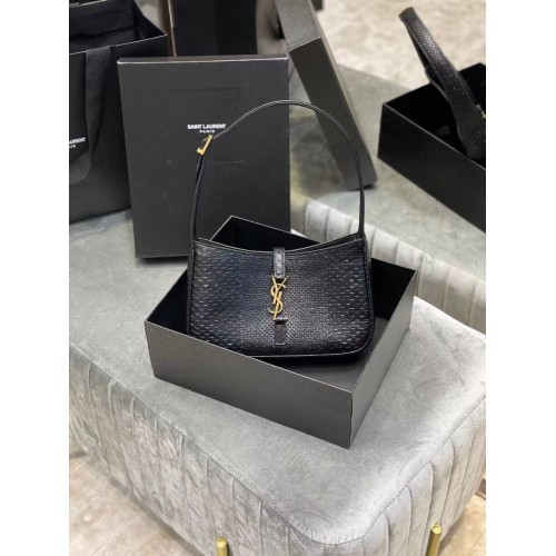 YSL LE 5 A 7 HOBO TASCHE AUS MATTEM PYTHON Y687228 schwarz