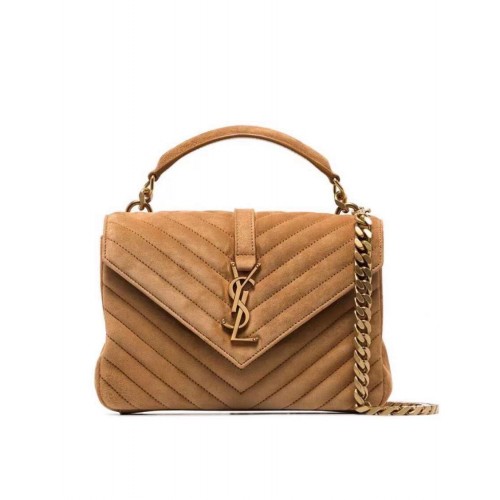 Yves Saint Laurent COLLEGE MITTEL AUS GESTEPPTEM WILDLEDER 600279 braun Yves Saint Laurent COLLEGE MITTEL AUS GESTEPPTEM WILDLEDER 600279 braun