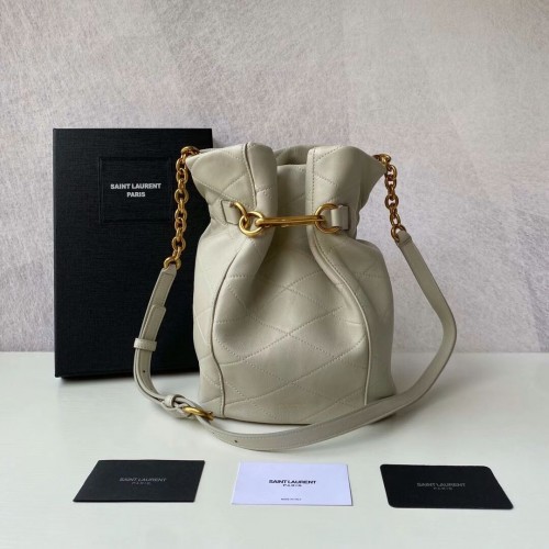 Yves Saint Laurent Tasche aus Kalbsleder Y677822 BLANC VINTAGE