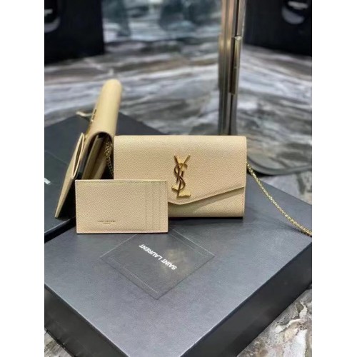 Yves Saint Laurent Umhängetasche aus Kalbsleder Y707788 BEIGE