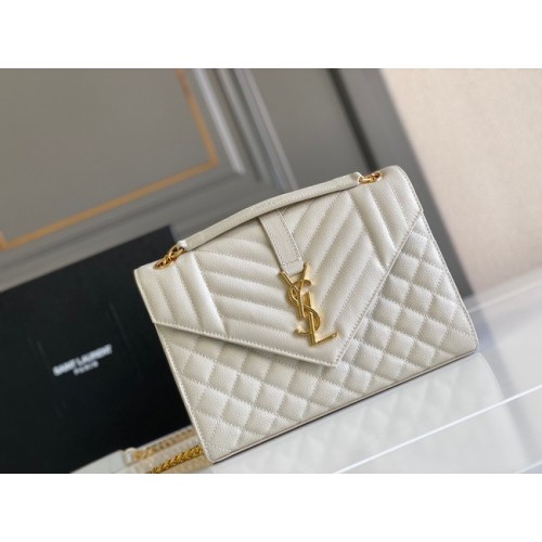 Yves Saint Laurent Kalbsleder 487206 weiß&gold