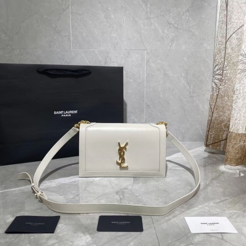 Yves Saint Laurent Schultertasche aus Kalbsleder Y635627 Weiß