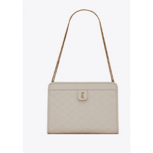 Yves Saint Laurent VICTOIRE BABYCLUTCH AUS LEDER Y357361 Creme
