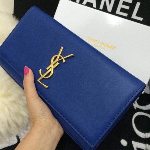 Yves Saint Laurent Classic Monogram Clutch 30210 Blau