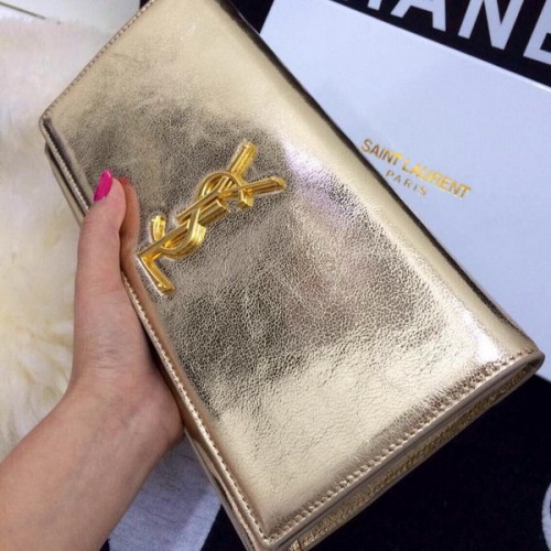Yves Saint Laurent Classic Monogram Clutch 30210 Gold
