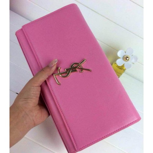 Yves Saint Laurent Classic Monogram Clutch 30210 Rosa
