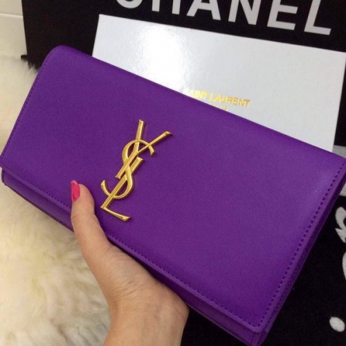 Yves Saint Laurent Classic Monogram Clutch 30210 Lila Yves Saint Laurent Classic Monogram Clutch 30210 Lila