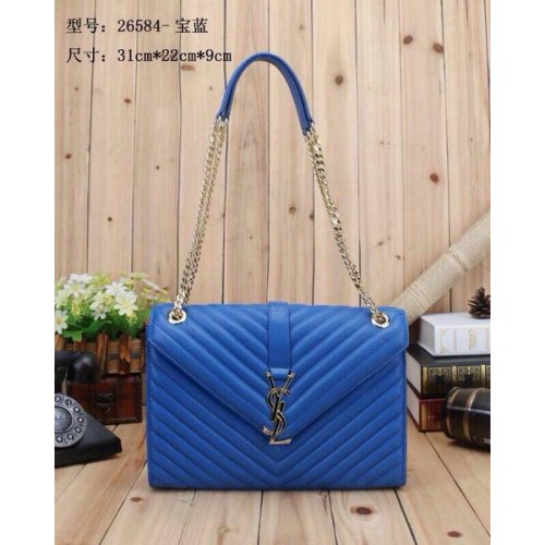 Yves Saint Laurent Classic Monogram Flap Bag Y26584 Blau