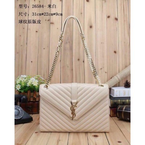 Yves Saint Laurent Classic Monogram Flap Bag Y26584 OffWhite Yves Saint Laurent Classic Monogram Flap Bag Y26584 OffWhite
