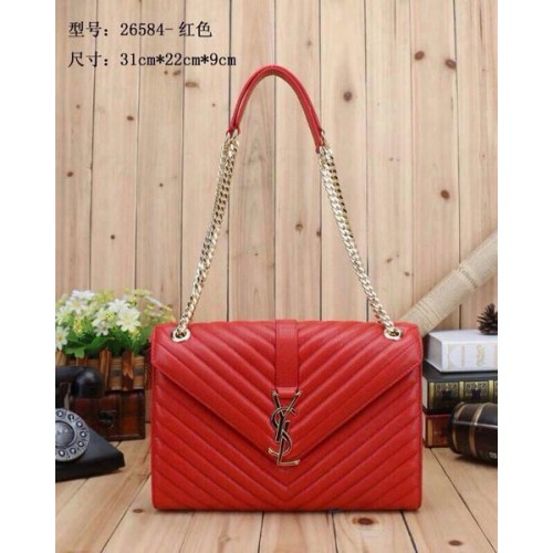 Yves Saint Laurent Classic Monogram Flap Bag Y26584 Rot