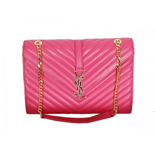 Yves Saint Laurent Classic Monogram Flap Bag Y8245 Rosa