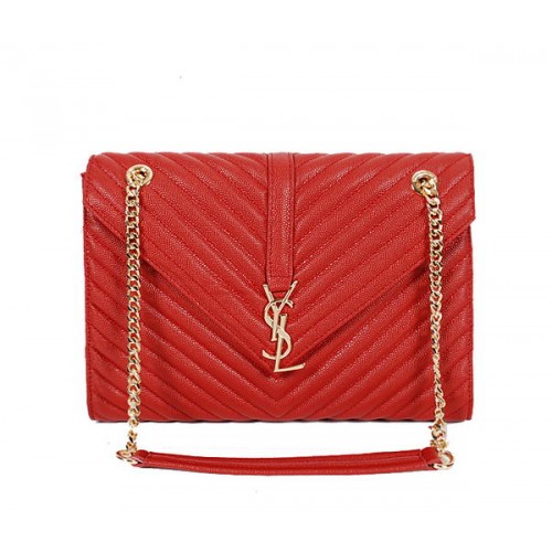 Yves Saint Laurent Classic Monogram Flap Bag Y9201 Rot