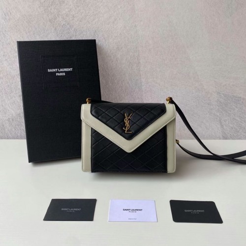 Yves Saint Laurent GABY MINI-TASCHE AUS GESTEPPTEM LAMMLEDER 6855741 schwarz&weiß