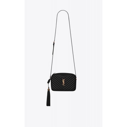 Yves Saint Laurent LOU KAMERATASCHE AUS GESTEPPTEM LEDER 612544 schwarz