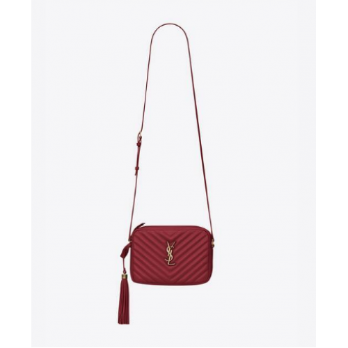 Yves Saint Laurent LOU KAMERATASCHE AUS GESTEPPTEM LEDER 81000 ROUGE OPYUM